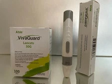 Viva Guard Lancets QTY 100 plus Lancing device.  30 GUAGE. FREE SHIPPING