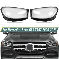 For Mercedes-Benz GLS X167 2020-2023 Pair Headlight Lens Cover Shell Clear