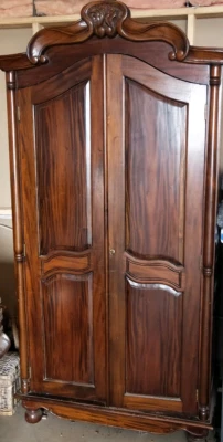 Solid Mahogany Antique Reproduction Armoire Wardrobe