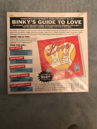 BINKY’s GUIDE TO LOVE: A CARTOON BOOK BY MATT GROENING OVERSIZED !! - Picture 5 of 6