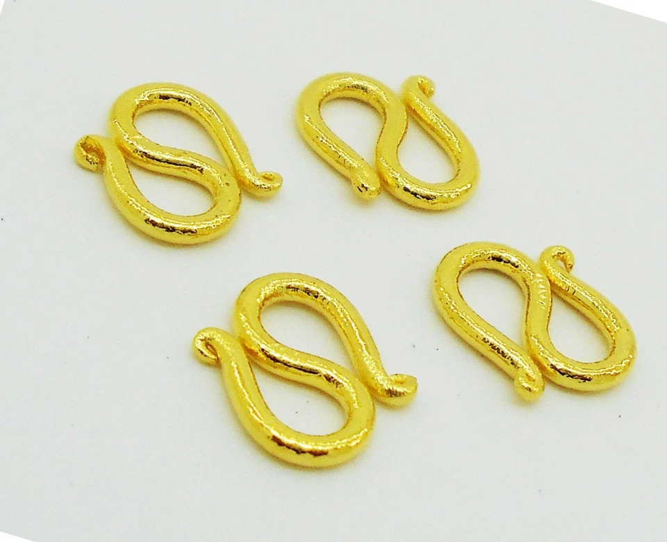 4 pieces 22K Thai Baht Gold Plated Clasp S For Necklace Bracelet Size 14x12 MM - Image 2 of 2