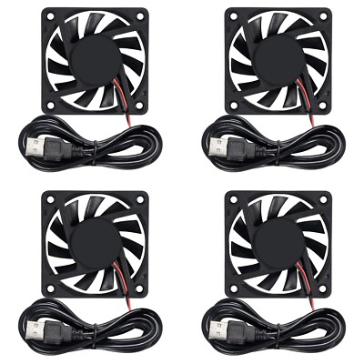 4Pcs DC 5V USB 6010 Lüfter 3D Drucker 60x60x10 Bürstenloser Lüfter 60mm für Make