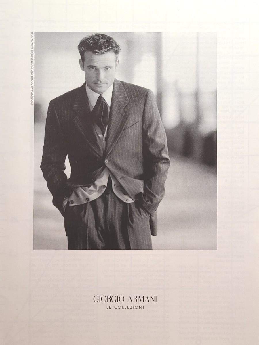 GIORGIO ARMANI LE COLLEZIONI スーツ Georgio Armani Pinstripe Suit Male Model Le Collezioni Vintage