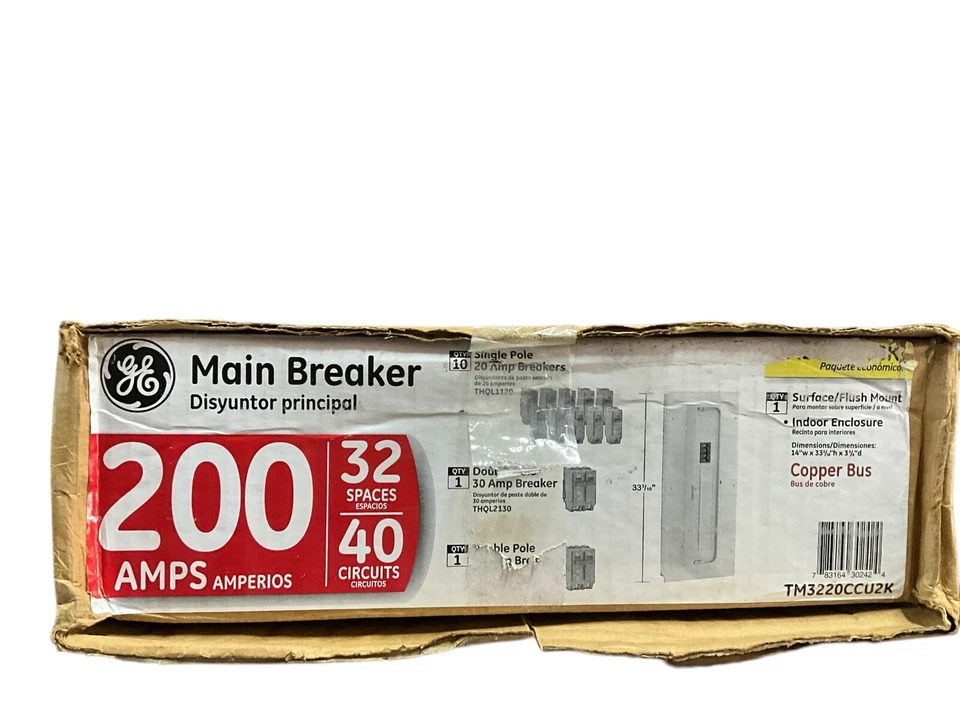 GE Main Breaker 200 Amp 32-Space 40-Circuit Indoor Surface/Flush Mount Value Pac - Image 3 of 3
