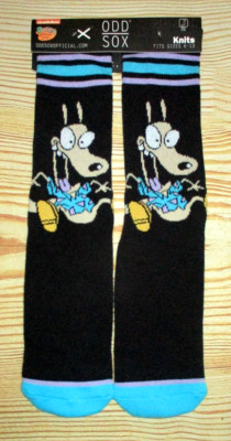 MENS ODD SOX ROCKO'S BLACK CREW SOCKS ONE SIZE