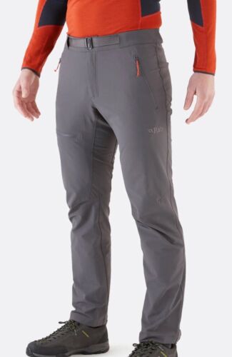Rab Incline As Softshell  Pants Men's 30x34 Gray Pockets Hiking Lightweight - Picture 1 of 10