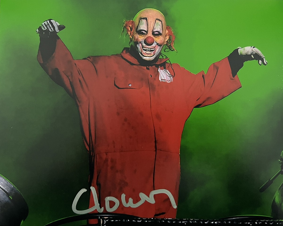 SHAWN CRAHAN CLOWN HAND SIGNED 8x10 PHOTO SLIPKNOT AUTHENTIC