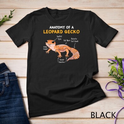 Anatomy Of A Leopard Gecko Funny Gecko Mom Reptile Dad T-Shirt Unisex T-shirt