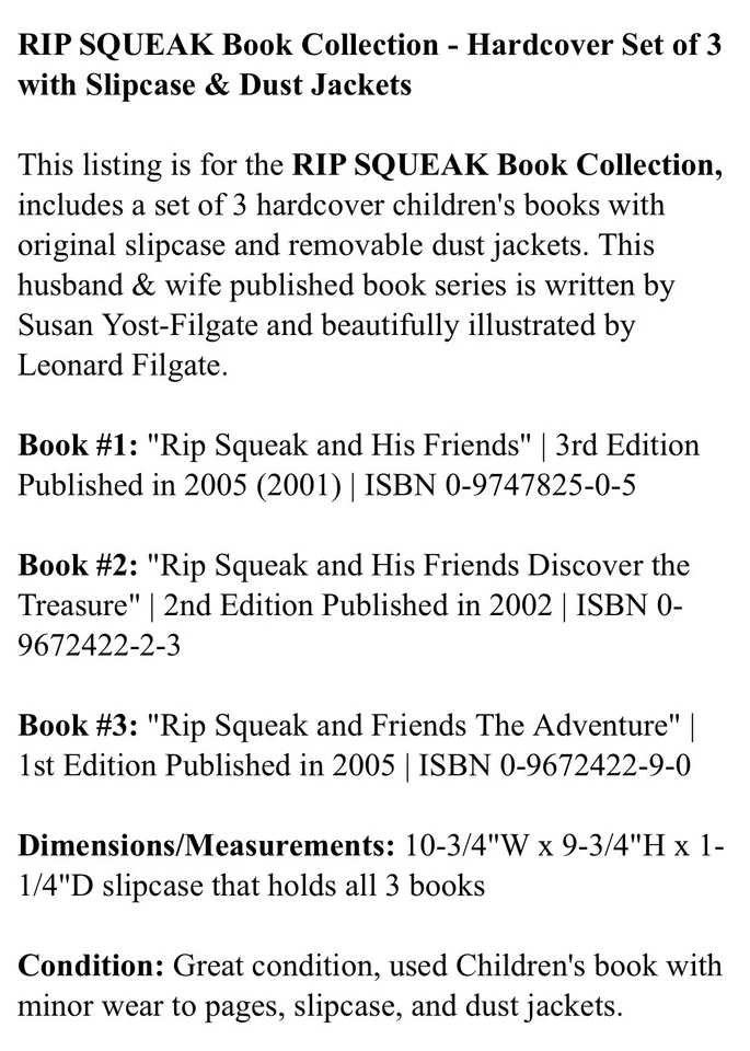 RIP SQUEAK Children’s Book Collection - Hardcover Set of 3 with Slipcase Foto 3 de 4