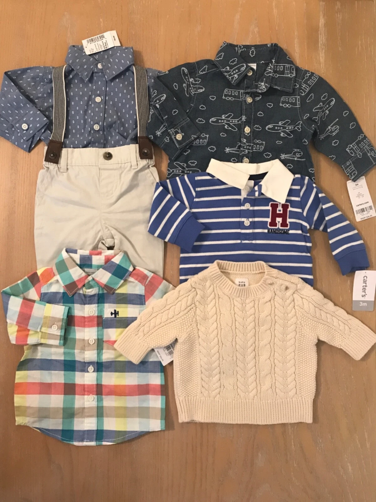 New! Carter's/Others Infant Boys Clothing Lot of 6 (1 Used) Size 0-3, 3 Months