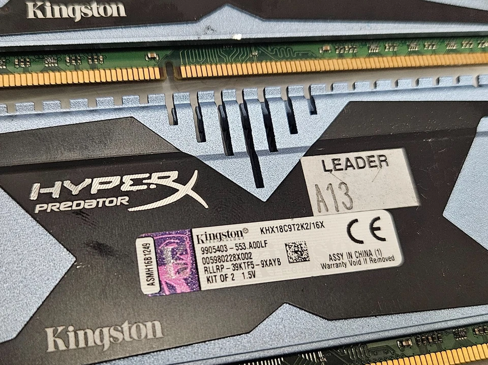 16GB (2x8GB) DDR3, PC3-14900, 1866MHz, KINGSTON HYPER-X PREDATOR, 1.5V, WORKING - Image 3 of 3