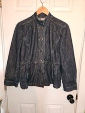 J Jill Denim Jean Jacket SZ 10 Pockets Rocker Bikercore