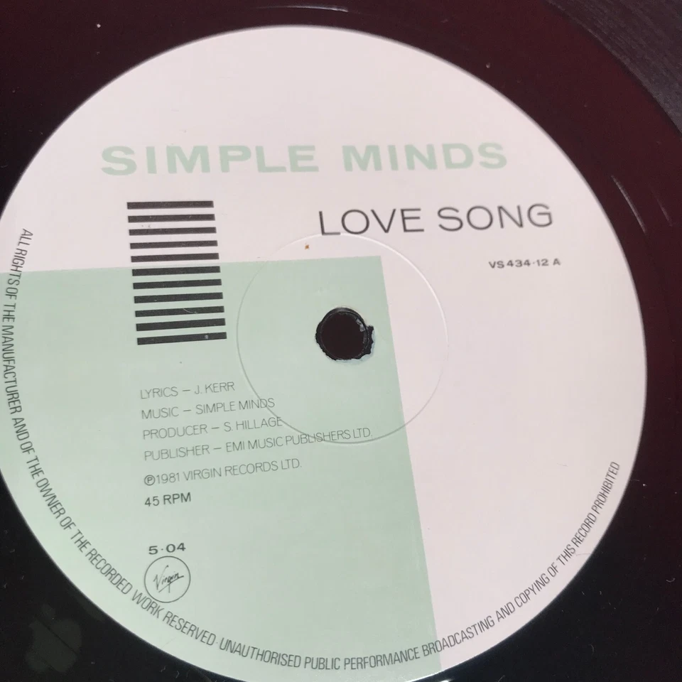 SIMPLE MINDS Love Song 1981 UK 12" Vinyl Single This Earth That You Walk Upon - Image 4 of 4