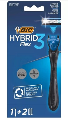 BIC Hybrid 3 Flex Langanhaltende Rasierklingen BRANDNEU Nano Tech Titan