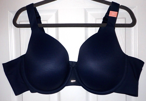 NUOVO reggiseno Lane Bryant Cacique 48C leggermente foderato copertura completa blu navy