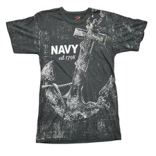 Nice Rothco Sz Medium Navy Shirt Black Anchor and Chains Ships Out Fast