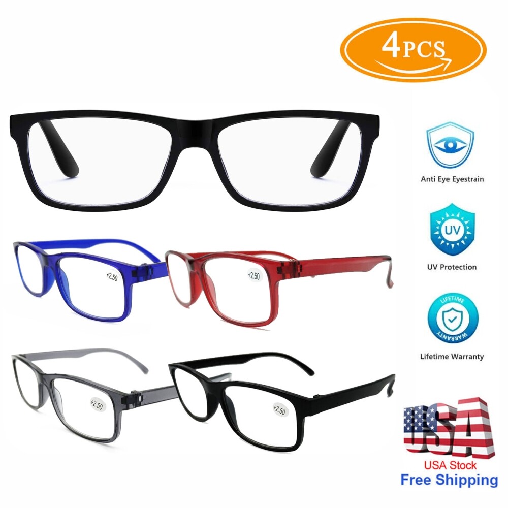 Reading Glasses Readers 4 Pack for Men and Women +1+1.5+2+2.5+3.0+3.5+4.0 US-image
