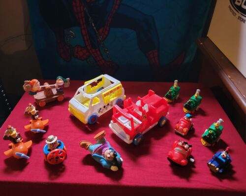 Lot Of 13 Mickey Mouse Goofy & Max Red Pull Car/wind-up Pj Minnie McDonalds Toys