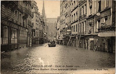 CPA PARIS 5. Überschwemmung - La place Maubert (324836)