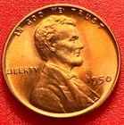 1950-P Lincoln Wheat Cent Penny GEM RED BU From an Original Bank Roll