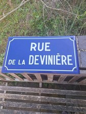 Vintage Original Enamel French Street Sign "Rue De La Deviniere"