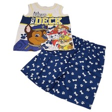 Paw Patrol Boys Tank Top Shorts Set All Paws On Deck Blue White Size 4T
