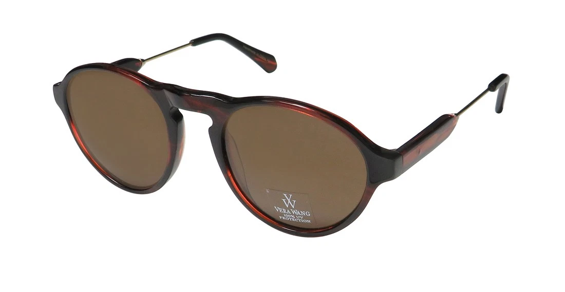Authentic, Vera Wang Women\'s Oversized Round Burgundy Sunglasses Vera Wang Rivan Sunglasses | FREE Shipping - Go-Optic.com main image 2