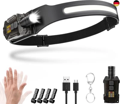 MLIAIMCE Stirnlampe LED Wiederaufladbar,2000 Lumens 230° Weitwinkel Zoombare Kopflampe