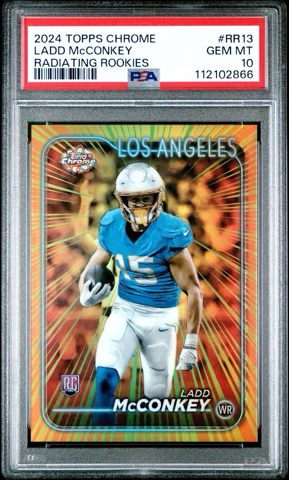 Ladd McConkey Topps Chrome Radiating Rookies #RR13 Base