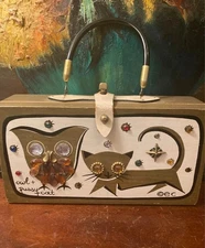 Bejeweled box purse Owl and PussyCat Enid Collins