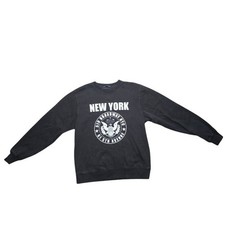 Brandy Melville New York Graphic Crewneck Sweatshirt Washed Black One Size