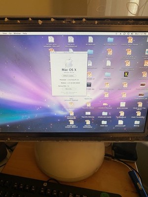 Appel power pc G4 OS X. Has the old adobe illustrator and photo shop on it.