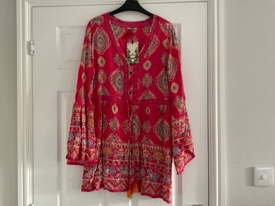 Ladies Joe Browns tunic brand new with tags pink size 14 boho hippy style