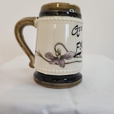 Antique Rudolf Ditmar Znaim (R.D.Z.) Porcelain Stein   Rare Floral Design 3.5 In
