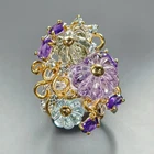 Handmade ring Natural Amethyst Ring 925 Sterling Silver Size 7.25 /R472366