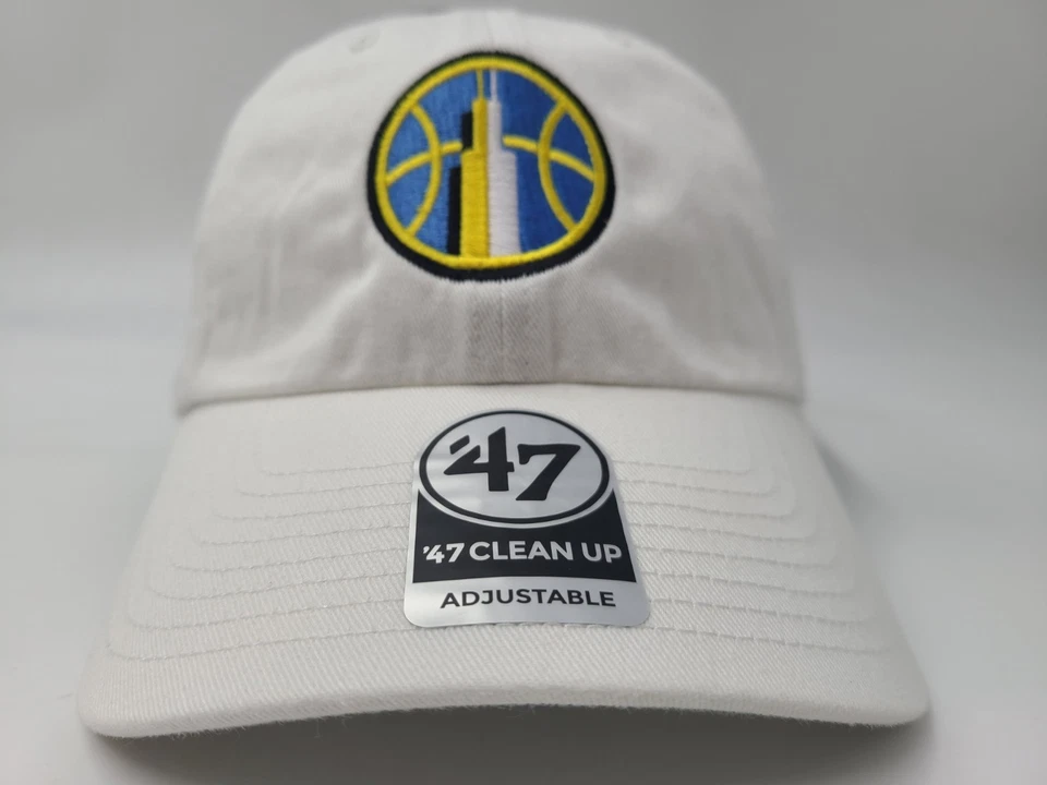 Chicago Sky 47 Brand Clean Up Strapback Adjustable Hat Cap Men Women WNBA White - Image 2 of 4