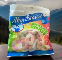 Frigeo Ahoj-Brause Brause-Ringe, Saurer Schaumzucker, 16 X. 150G Beutel