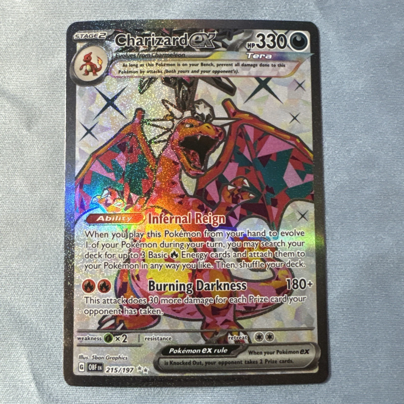 Charizard ex - 215/197 Pokemon SV03: Obsidian Flames Holo Ultra Rare NM