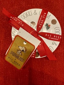Rae Dunn Snoopy Peanuts Eight Round Coasters Holiday Theme Cookies & Cocoa New