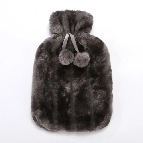 Hot Water Bottle With Cover Fleece Luxury Soft Fluffy 2L Large Rubber Faux Fur