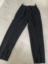 DONNA KARAN WOMEN'S PANTS MADE IN ITALY WOOL SIZE 10 BLACK CLASSIC 485 BLACK