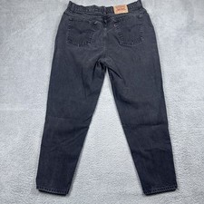 Levis Jeans Womens 20 Med (Fits 35x29.5) Black 522Tapered Leg Made In USA