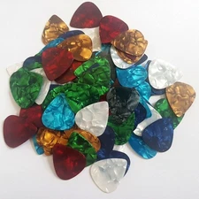 100pcs Guitar Picks Acoustic Electric Plectrums Celluloid Assorted Colors #