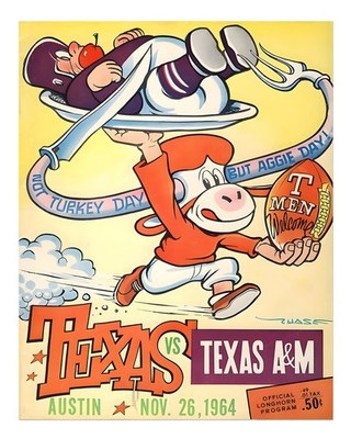 Vintage Sport Wandkunst Texas gegen Texas A&M 1964 Sport-Rivalit�t Wan