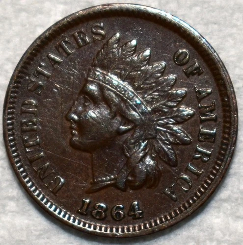 Extra Fine 1864-L Indian Head Cent, Razor-Sharp, Semi-Key Date.
