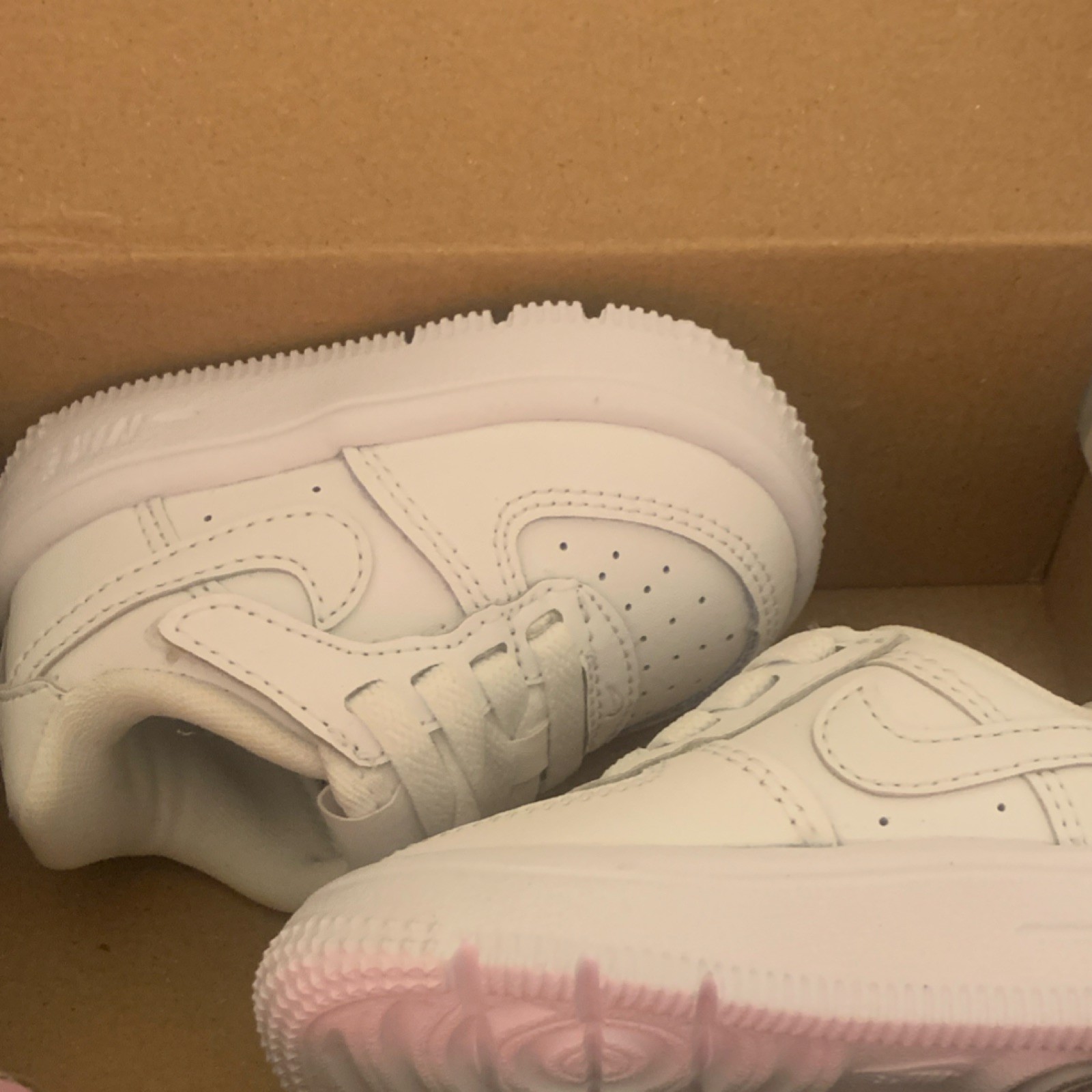Nike Force 1 Low EasyOn TD White 2C Hook & Loop Adjustable Strap Leather