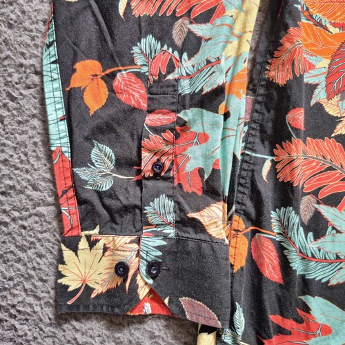 Joe Browns Shirt Mens XL Cotton Bold Floral Leaf Print Long Sleeve Fun Retro - Picture 3 of 11