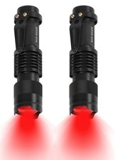 2 Pack Red Flashlight LED Single Mode Light 1 Mode LED Torch Scalable Red Lig...