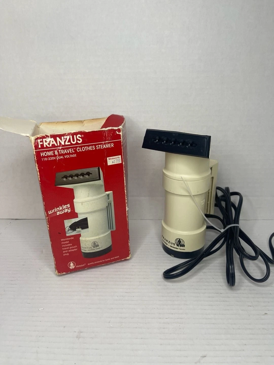 Vintage Franzus Wrinkles Away Home & Travel Clothes Steamer Works!