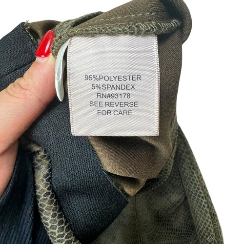 Pantalones ajustados Philosophy L marrón oliva estampado piel de serpiente imitación cuero nuevos con etiquetas - Imagen 7 de 10